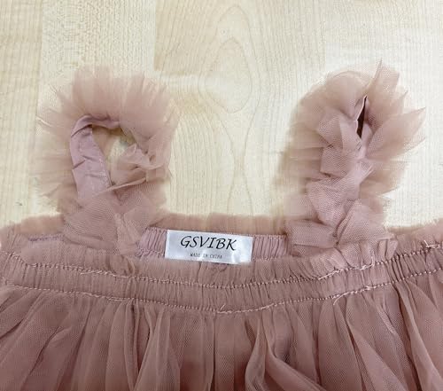 GSVIBK Baby Girls Tutu Dress Toddler Tulle Tutu Dress Infant Long Sleeve Cotton Dresses Princess Party Dress 12M Pink 708