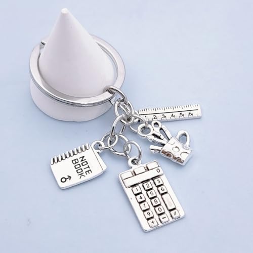 Porte-clés calculatrice et règle pour professeur de mathématiques et sciences