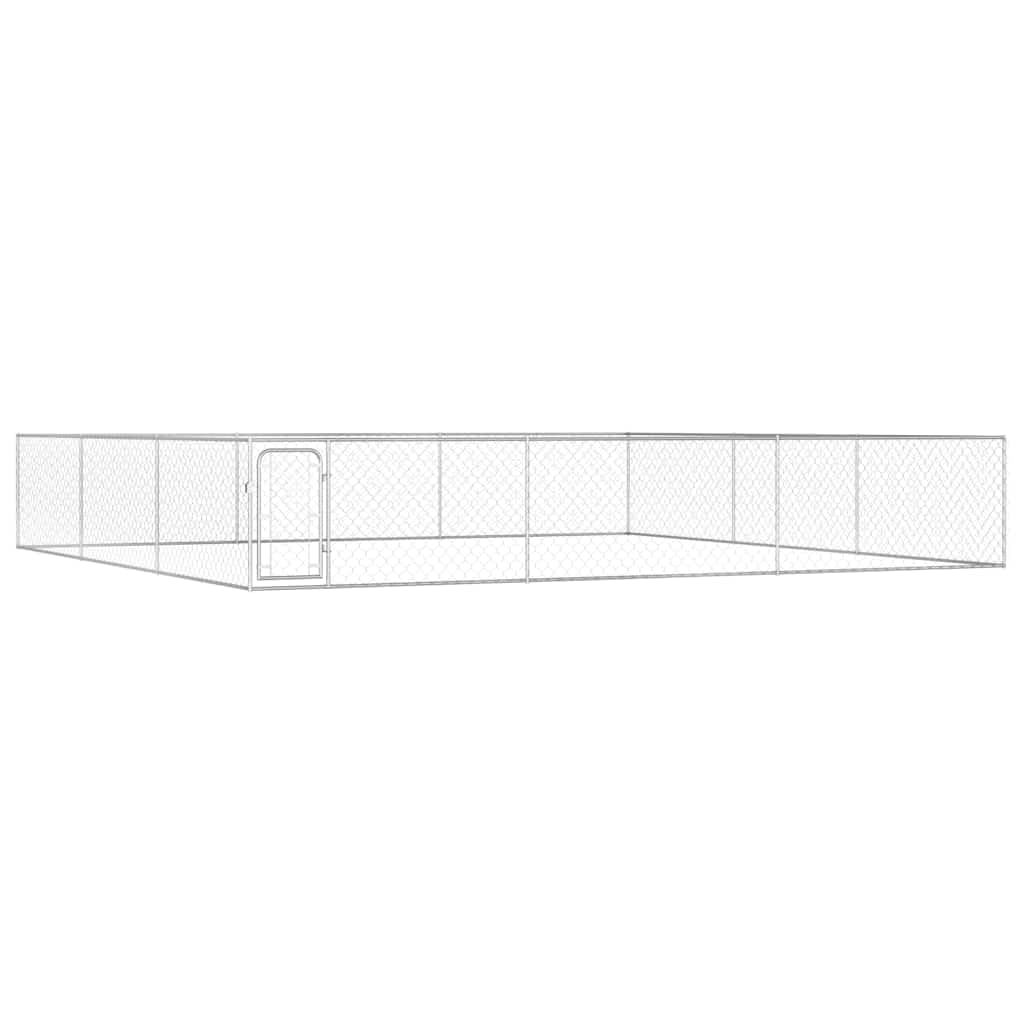 Perrera para perros de acero galvanizado de 6 x 6 x 1 m con malla de alambre, puerta batiente, resistente a la intemperie y segura para cachorros, perros, jardín, patio, camping e interior