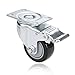 COOCHEER 3'' Heavy Duty Casters, Load 2000lbs, 360-degree Top Plate Swivel, Lockable Bearing Caster with Brakes for Furniture and Workbench, Casters Set of 4, Black (Screws & Spanners)