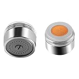 Wassersparer für Wasserhahn, Perlator Wassersparend Luftsprudler Wasserhahn Strahlregler Durchflussbegrenzer Entkalkungsfilter M24 Weniger Wasserverbrauch Einstellbar für Wasserhahn (2 Stück )