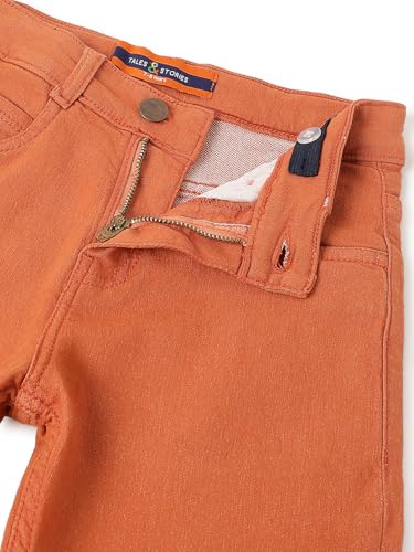 Image of Tales & Stories Boys Slim Fit Denim Jeans | 5-Pocket Stylish Mid-Rise Pants| Durable Cotton Denim Lycra with Button Closure | Casual Wear