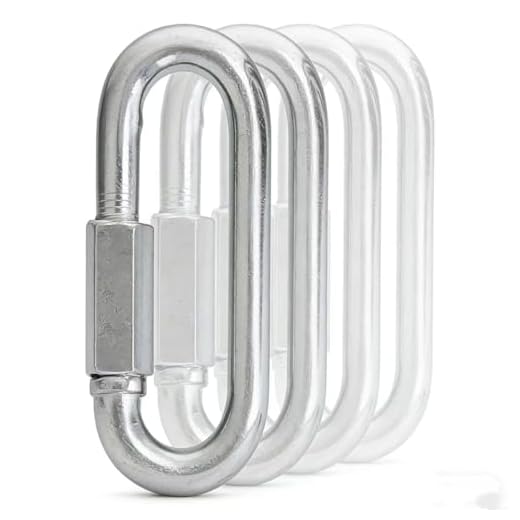 Heavy Duty Quick Links Chain Connectors, Galvanized Carbon Steel Locking Carabiners, M5 M8 M10 M12 Threaded Chain Hooks for Tire Chains, Swing, Hammock, Camping, Boating, Hiking & Fishing