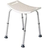 Siège de Douche réglable en Hauteur Tabouret de Douche Ergonomique Pieds antidérapants Charge Max. 136 Kg alu HDPE Blanc