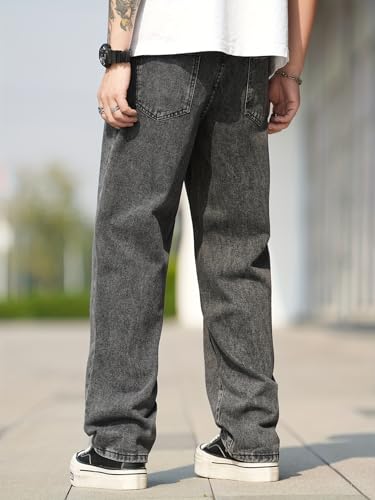 Image of URBAN POCKETS Jeans for Men | Denim Jeans | Relaxed Fit | Baggy Style | Wide Leg | Streetwear | Casual Wear | Everyday Comfort (U-20-21)