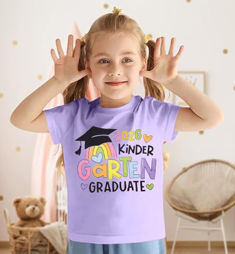Image of Kindergarten Graduation Shirt for Girl: Last Day of School Shirt Kids 2026 Preschool Graduation Gift Tee Top