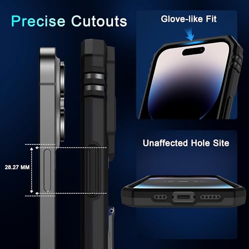 Coque iPhone 14 Pro avec béquille de qualité militaire et écran inclus