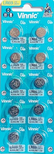 Vinnic L921 AG6 G6 LR69 Button Cell 1.5 V Pack of 10