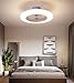 SLZ Ceiling Fan with Lighting, LED Fan Ceiling Fan, 36 W, Ceiling Lighting, dimmable with Remote Control, 3 Files, Adjustable Wind Speed, Modern bedroom58CM,Clear