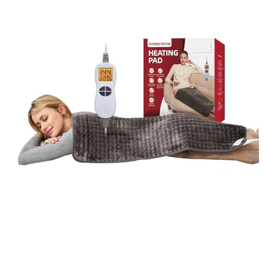 Ambershine XXXXL King Size Heating Pad with Fast-Heating Technology&6 Temperature Settings, Microplush Fibers Pain Relief for Back/Neck/Shoulders/Abdomen/Legs 45cmx85cm (Dark Gray)
