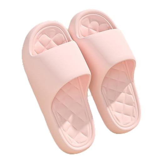 Chinelos de banheiro para mulheres e homens, sapatos de banho femininos espessos, chinelos de nuvem amarela para uso interno, casa, praia, antiderrapante, antiderrapante, secagem rápida, chinelos de