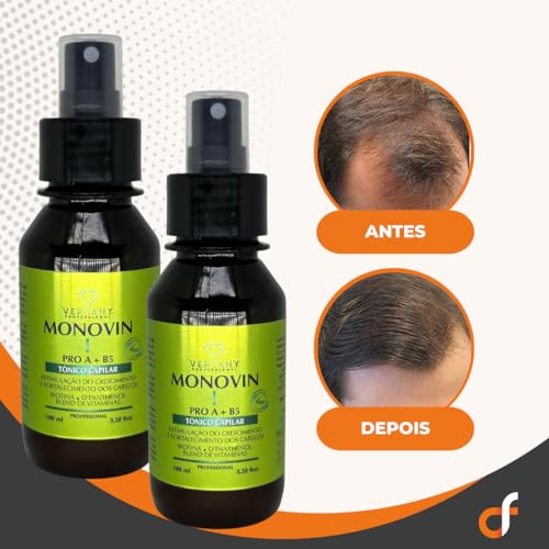 Tônico Capilar Antiqueda Crescimento Monovin 100ml Biotina e D-Pantenol Marrom