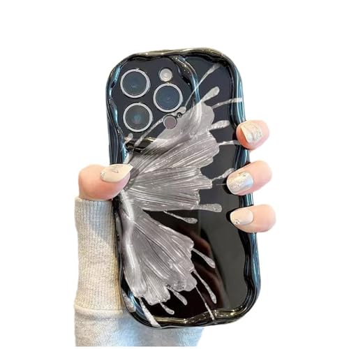 �S�[���h�ƃV���o�[ ���̗� �J�[�u�G�b�W �\���b�h�J���[ �X�}�z�P�[�X iPhone 15 Pro Max�Ή� �u���b�N �V���o�[�o�^�t���C�t��