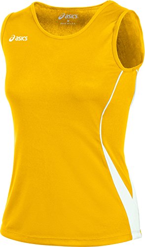 ASICS Womens Baseline Jersey, Gold/White, Large