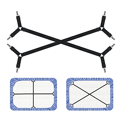 Reviews de Sábanas para capazos - solo los mejores. 41 Correas de sujeción para sábanas, ajustables y elásticas, correas de sábana bajera, tirantes cruzados para cualquier tamaño de sábana, 2 unidades, color negro