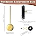 BE-TOOL Quartz Pendulum Clock Movement Replacement Kit, 12888 Mechanism with 23mm Shaft, 3 Sets of Hands & 1 Pendulum, Silent Clock Kit for DIY Wall Clock Repair