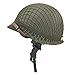 WW2 US Army M1 Helmet, WW2 Gear, WW2 Uniform, WW2 Helmet Metal Steel Shell Replica with Net/Canvas Chin Strap/Cat Eye Band DIY Painting