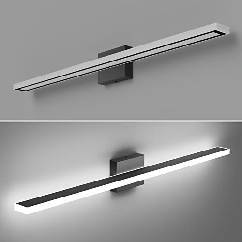 Image of Ralbay Vanity Light Fixtures 40 inch, Matte Black Modern LED Bathroom Light Fixture Over Mirror, 32W Vanity Lighting Bathroom Wall Light, Cold White 6000K