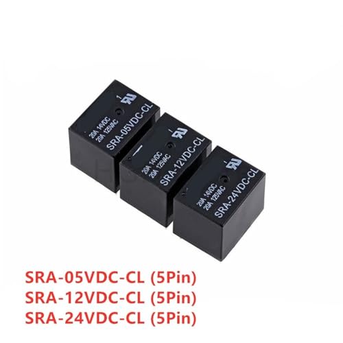 Relé SRA-12VDC-CL de 20A negro con 5 pines para solucionar fallos eléctricos 2