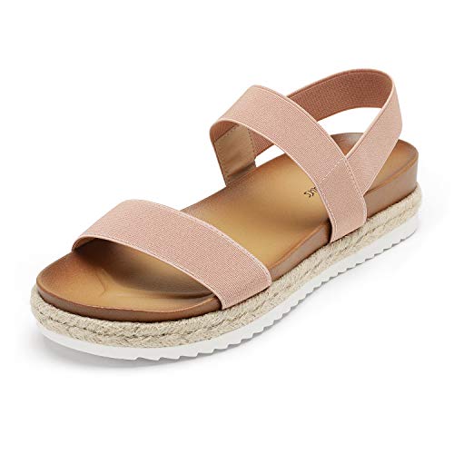 DREAM PAIRS Women s Blush Elastic Strap Espadrille Flatform Platform Sandals Size 8.5 M US Rosan