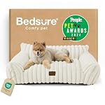 Bedsure ComfyFleece™ Cute Cat Couch for Pets - As Seen on TV on Good Day New York, Small Medium Dog Bed, Supportive Couch Bed for Small Dogs, 30 Inch, Cream
