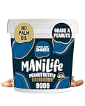ManiLife Original Roast Smooth Natural Peanut Butter 900g | High Protein, No Palm Oil & No Added Sugar | Made from Single Origin Argentine Grade A Peanuts (packaging may vary)