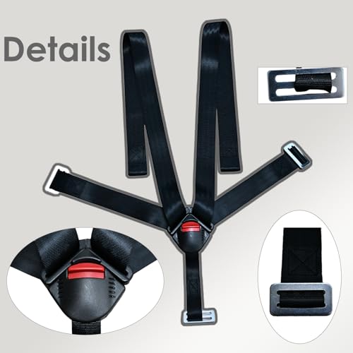 Image of Universal Baby Highchair Stroller Pushchair 5pt 5 Point Harness with Locking Buckle, Baby Seat Chest Harness Clip Buckle with Harness Straps Width 38mm /1.5in