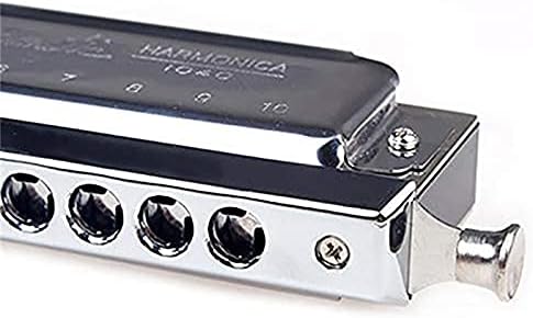 SWAN 10 Hole 40 Tone C Key Chromatic Harmonica For Adult Students Beginners Professional Players Harmonica Lovers Sliver