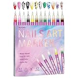 Plumones Para Pintar Uñas | 12 Colores Herramientas De Arte DIY,Marcadores Para Diseñar Uñas | Para Mujeres Niñas Regalo Esposa Novia Hija Fiestas Cumpleaños Salon En Casa