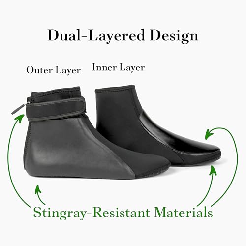 Stingray Resistant Surfing Booties - Dual Layered Stingray Protection - Anti Stingray Surf Boots/Surf Socks/Water Shoes - Ray Boots2
