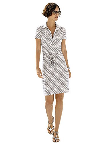 Alba Moda Damen Jerseykleid, braun, Feminin interpretiertes grafisches Minimaldessin