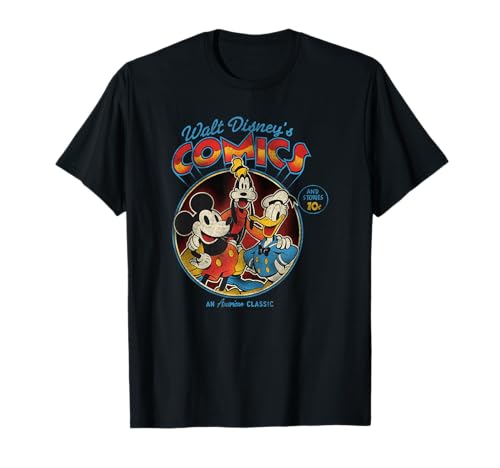 T-shirt Mickey & Friends vintage style comic imprimé coton pour homme et femme