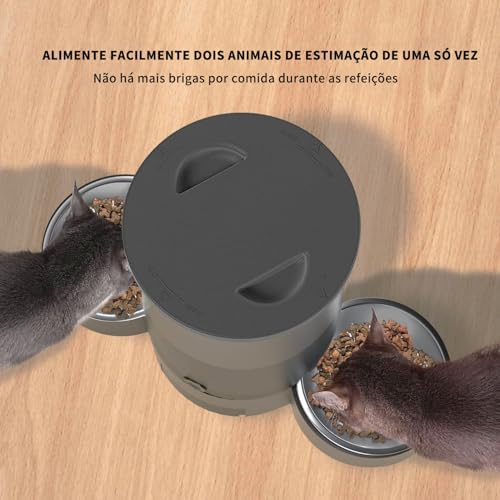 Elyblo Alimentador de Animais de Estimação com Voz WIFI, Comedouro Automatico para Gatos, Distribuid