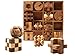 BSIRI 16 in 1 Wooden Brain Teaser Puzzles for Adults and Teens or Kids Interlocking 3D Mini Wood Mind Games Hand Puzzle Teasers Set Toys Coffee Table Games Gift