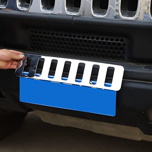 Image of Front Grill Mesh Inserts for Hummer H2 2003-2009 Accessories, Front Bumper Air Inlet Vent Center Grille Cover Bug Screen Deflector, Front Grill /Mesh Grille Grid Inserts Cover Panel Trim (Chrome)