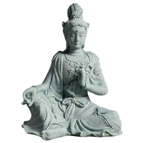 Image of livelyfish Fish Tank Decorations Buddha Statue Aquarium Stone Buddha Figurine Asian Zen Garden Guanyin Statues Underwater Landscaping Ornament, B