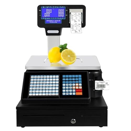 Báscula digital comercial con impresora de etiquetas