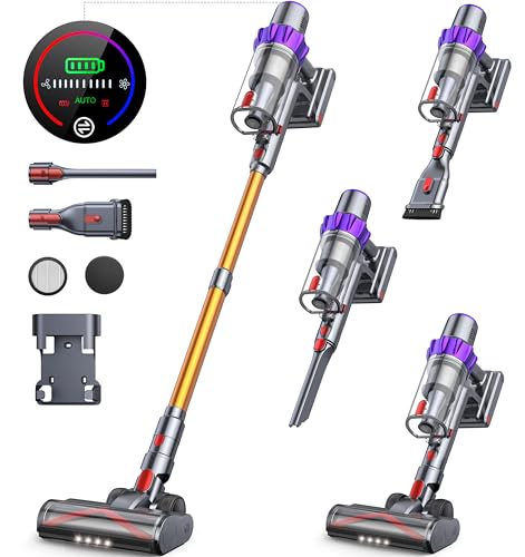 Buture Pro VC80 - Aspirapolvere senza cavo, potente e verticale, 38000 Pa/450 W/55 minuti, modalità di aspirazione automatica, touch screen LCD intelligente, spazzola anti-groviglio, per pavimenti