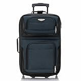 Travel Select Amsterdam Softside Expandable Luggage with Rolling Wheels, Navy, 21-Inch Carry-on