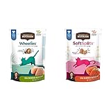 Rachael Ray Nutrish Wheelies Chicken (Pack of 6) + Soft Spots Salmon (Pack of 6) Cat Treats Bundle