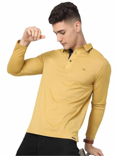Image of STELLERS Men's Full Sleeve Polo T-Shirt | Feather Touch Feel| Regular Fit| Odour Resistant| Anti-Static| Wrinkle Free| Quick Dry | Stretchable| Lightweight| Sweat-Proof