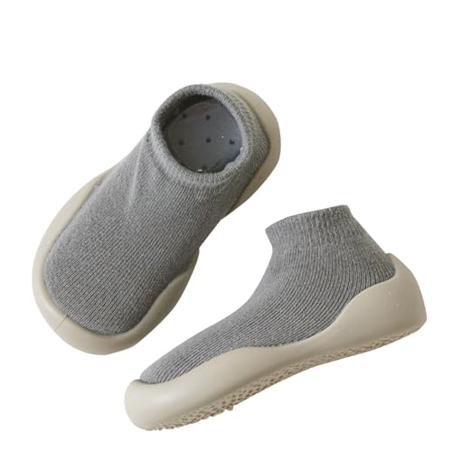 Unisex Baby Boys Girls Sneaker Baby Socks and Shoes Children's Floor Socks Spring Baby Home Baby Shoes (Grey, 9 Toddler)