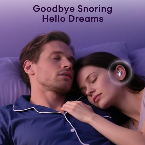 Image of PAXA Invisible Sleep Earbuds for Side Sleepers, Small Earbuds | Bluetooth 6.0 Sleep Headphones with Soft Silicone Tips, Mini Earbuds for Sleeping, Snoring Noise Isolation, S13 Purple