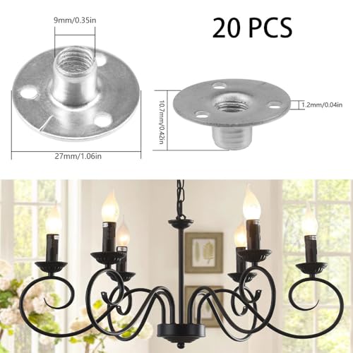ComPDCVD 20 Stück 3 Loch T Mutter M8 Verzinkte Platte M8 T Muttern Flanschmuttern Einschraubmutter Möbelbeschläge Flanscheinsatz Innengewinde Hardware-Fitting für Befestigung von Möbeln