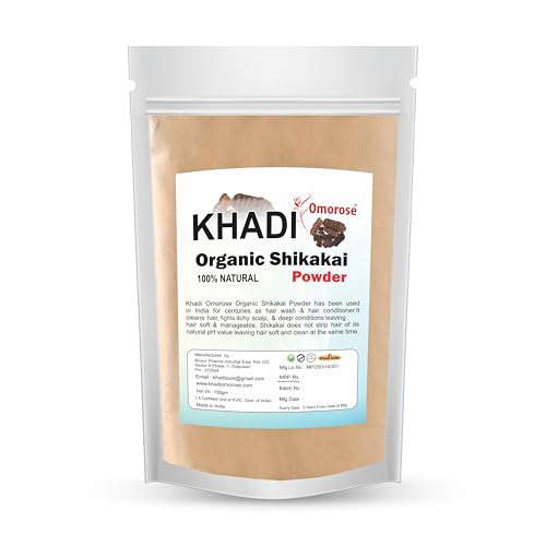 Khadi Omorose Shikakai Powder (Natural Hair Cleanser For Deep Cleansing and soft hairs),100 Grams