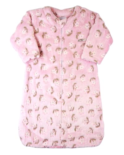 Saco de Dormir Bebe Casulo Pijama Cobertor Soft Estampado Grosso Zíper - Rosa M