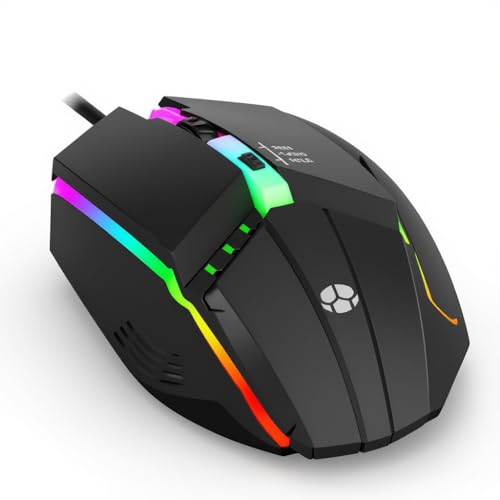 Image of X1 Neutral Wired USB Mouse Vibrant RGB Luminous Accents for Office, Gaming & Laptop Use Compact 115mm 3‚ Key Design with 1.35m Cable for Desktop & Notebook