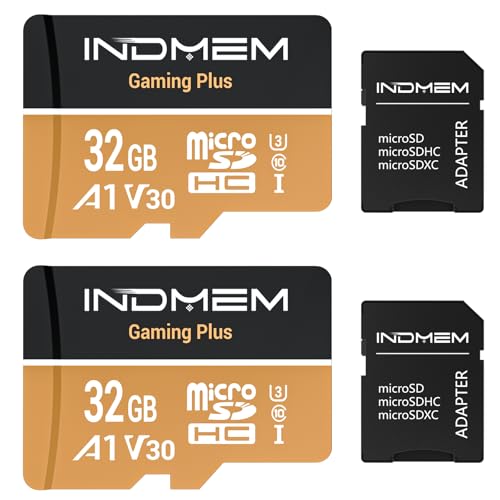 2 Pack Micro SD Card 32GB High-Speed Performance (90MB/s Read, 25MB/s Write), Compatible with DSLR, Drone, Action Camera & Portable Devices（2 microSD Card +2 Adapter）