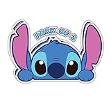 Imperial Vibes | Cute Stitch Peeking Funny Car Decals Stickers for Women Men Van Trucks Motorcycle Laptop Waterproof Vinyl Sticker Anime Window Bumper Decal DIY 5 X 3.3 Inches Pack of 2 - Imp 018