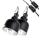 CAVACHEW 2 Pack Reptile Light Fixture, 5.5in Deep...
